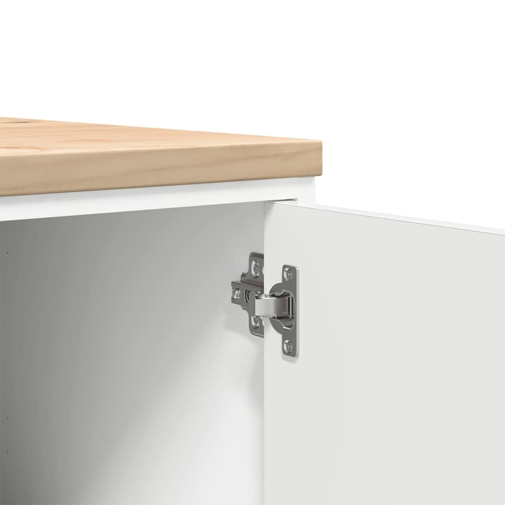 Armadietto da Garage Bianco 40x51x85 cm Legno Massello di Pino