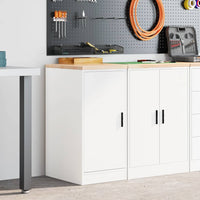 Armadietto da Garage Bianco 40x51x85 cm Legno Massello di Pino 860562