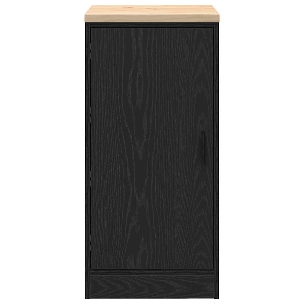 Armadietto da Garage Nero 40x51x85 cm in Legno Massello di Pino 860563