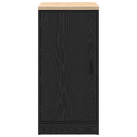 Armadietto da Garage Nero 40x51x85 cm in Legno Massello di Pino