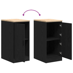 Armadietto da Garage Nero 40x51x85 cm in Legno Massello di Pino