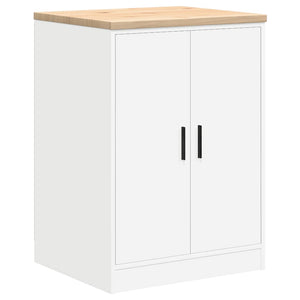 vidaXL Armadietto da Garage Bianco 60x51x85 cm Legno Massello di Pino