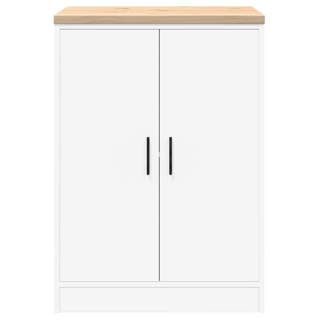 Armadietto da Garage Bianco 60x51x85 cm Legno Massello di Pino 860571