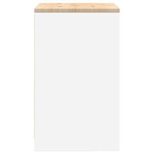 vidaXL Armadietto da Garage Bianco 60x51x85 cm Legno Massello di Pino