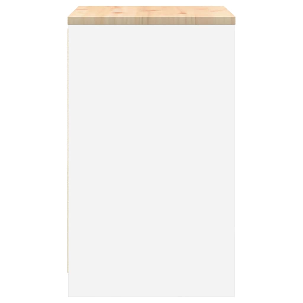 Armadietto da Garage Bianco 60x51x85 cm Legno Massello di Pino 860571