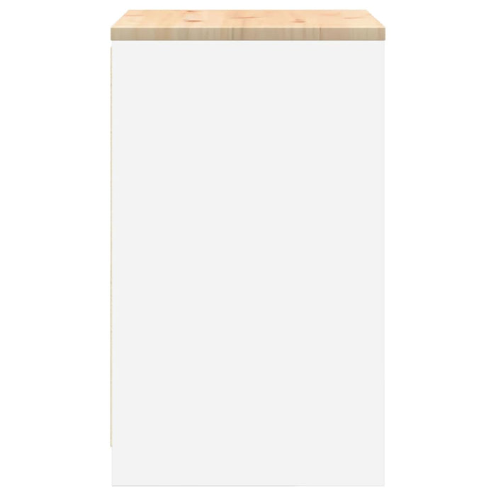 Armadietto da Garage Bianco 60x51x85 cm Legno Massello di Pino 860571