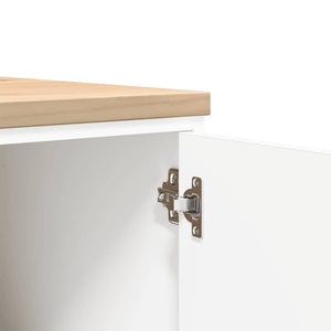 Armadietto da Garage Bianco 60x51x85 cm Legno Massello di Pino 860571