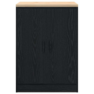 Armadietto da Garage Nero 60x51x85 cm in Legno Massello di Pino 860572