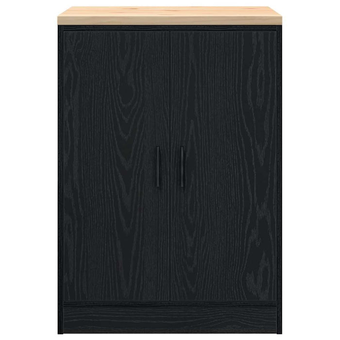 Armadietto da Garage Nero 60x51x85 cm in Legno Massello di Pino 860572
