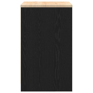 Armadietto da Garage Nero 60x51x85 cm in Legno Massello di Pino 860572