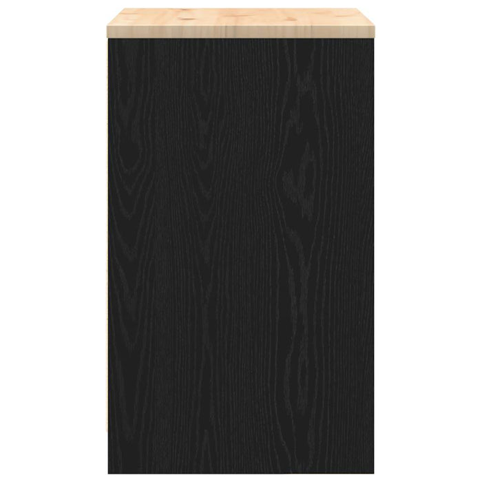 Armadietto da Garage Nero 60x51x85 cm in Legno Massello di Pino 860572