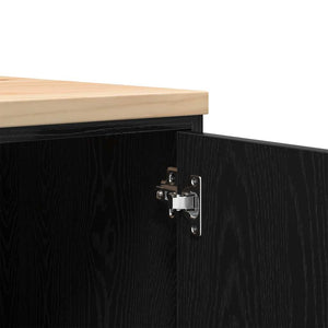 Armadietto da Garage Nero 60x51x85 cm in Legno Massello di Pino 860572