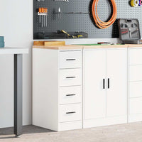 Armadietto da Garage Bianco 30x51x85 cm Legno Massello di Pino