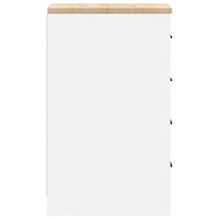 Armadietto da Garage Bianco 30x51x85 cm Legno Massello di Pino 860580