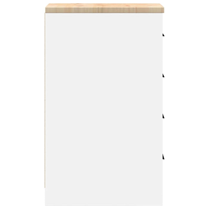 Armadietto da Garage Bianco 30x51x85 cm Legno Massello di Pino 860580