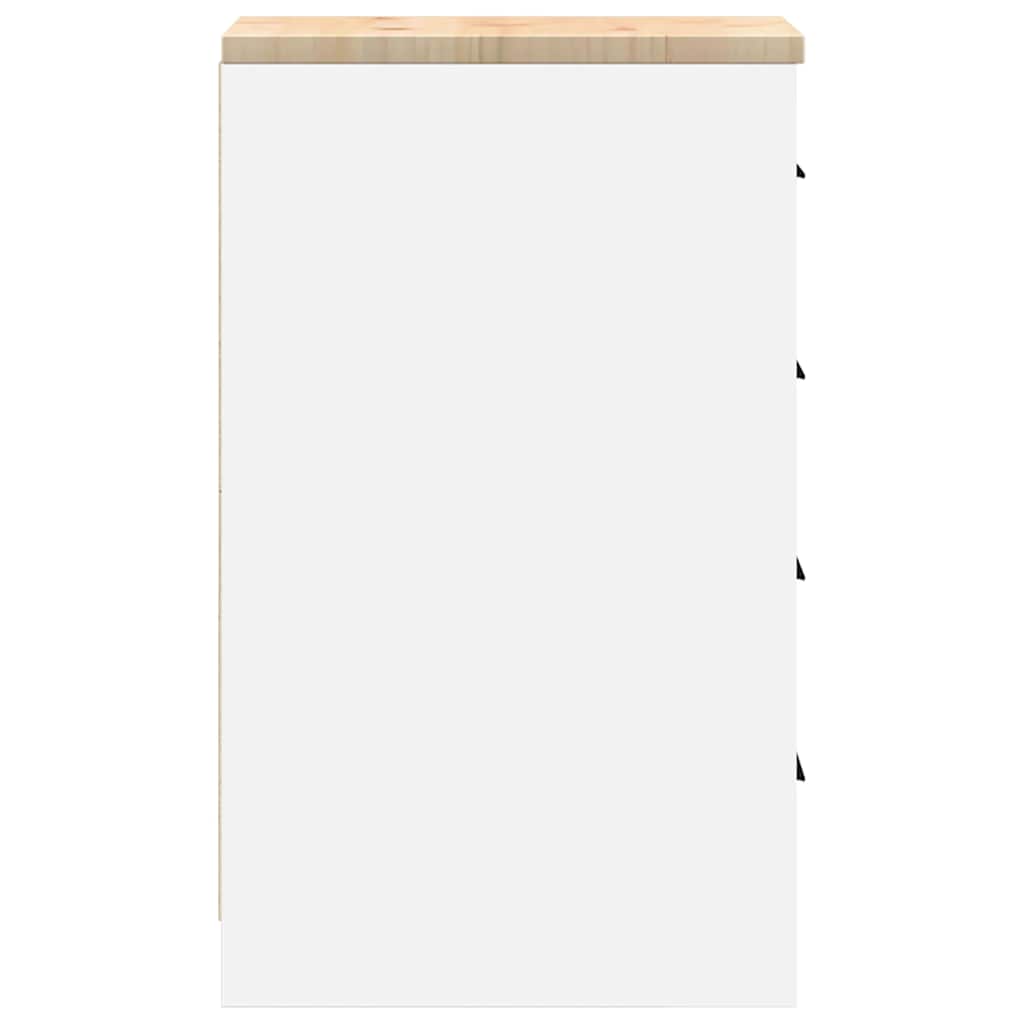 Armadietto da Garage Bianco 30x51x85 cm Legno Massello di Pino