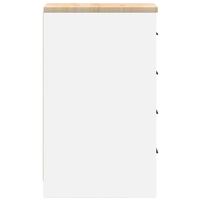 Armadietto da Garage Bianco 30x51x85 cm Legno Massello di Pino