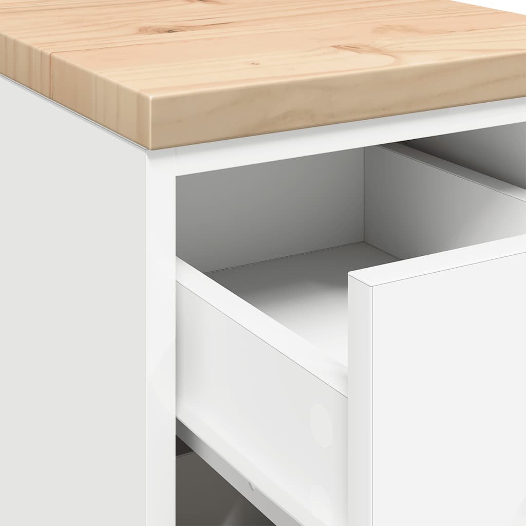 Armadietto da Garage Bianco 30x51x85 cm Legno Massello di Pino