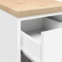 Armadietto da Garage Bianco 30x51x85 cm Legno Massello di Pino