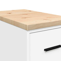 Armadietto da Garage Bianco 30x51x85 cm Legno Massello di Pino