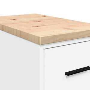 Armadietto da Garage Bianco 30x51x85 cm Legno Massello di Pino