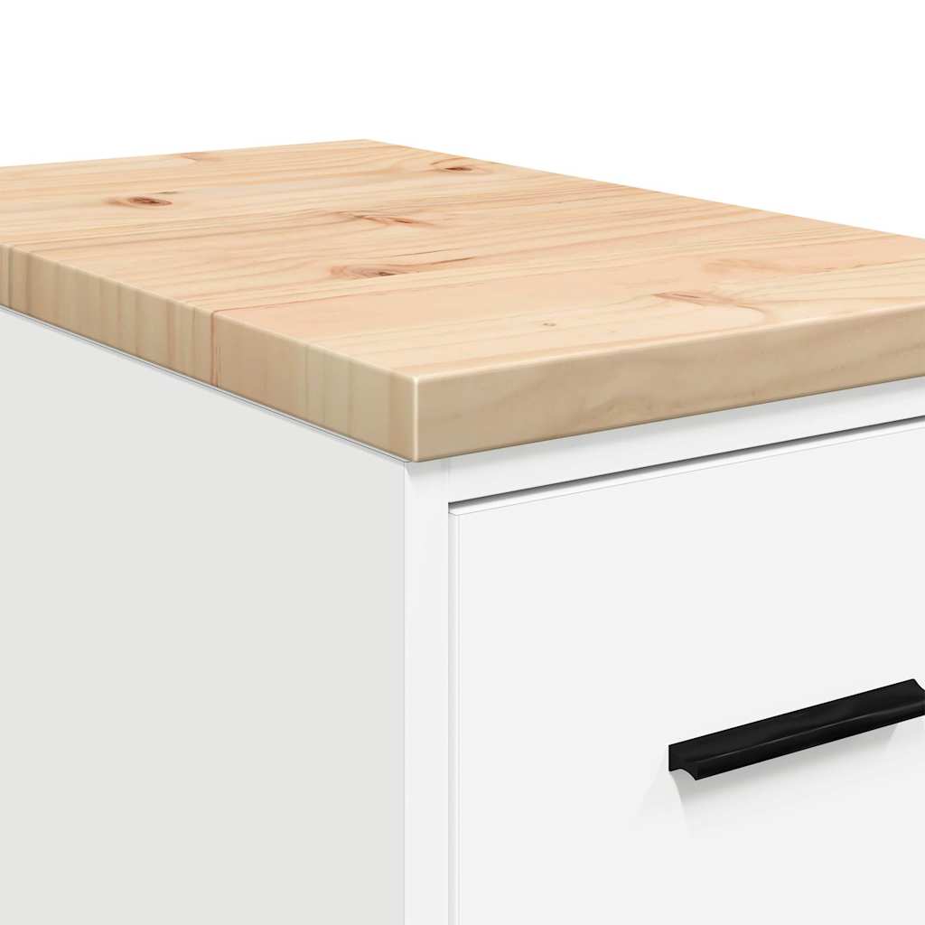 Armadietto da Garage Bianco 30x51x85 cm Legno Massello di Pino 860580