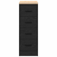 Armadietto da Garage Nero 30x51x85 cm in Legno Massello di Pino