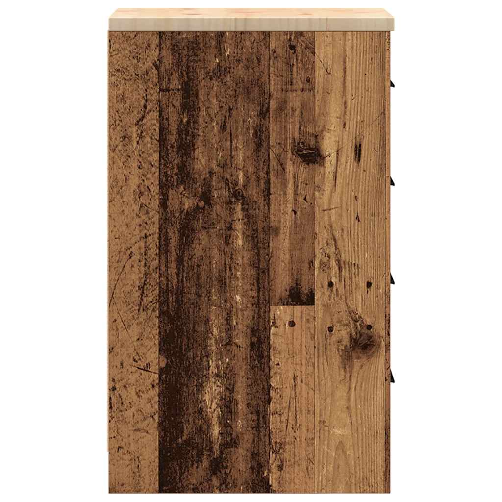 Armadietto per Garage in Legno Vecchio 30x51x85 cm 860587