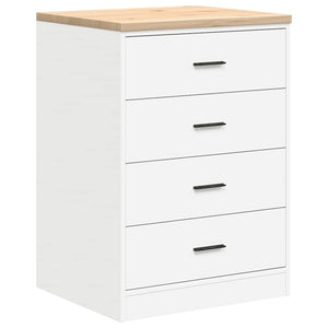 vidaXL Armadietto da Garage Bianco 60x51x85 cm Legno Massello di Pino