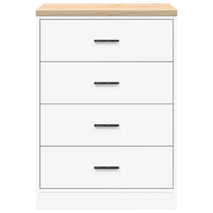 Armadietto da Garage Bianco 60x51x85 cm Legno Massello di Pino 860598