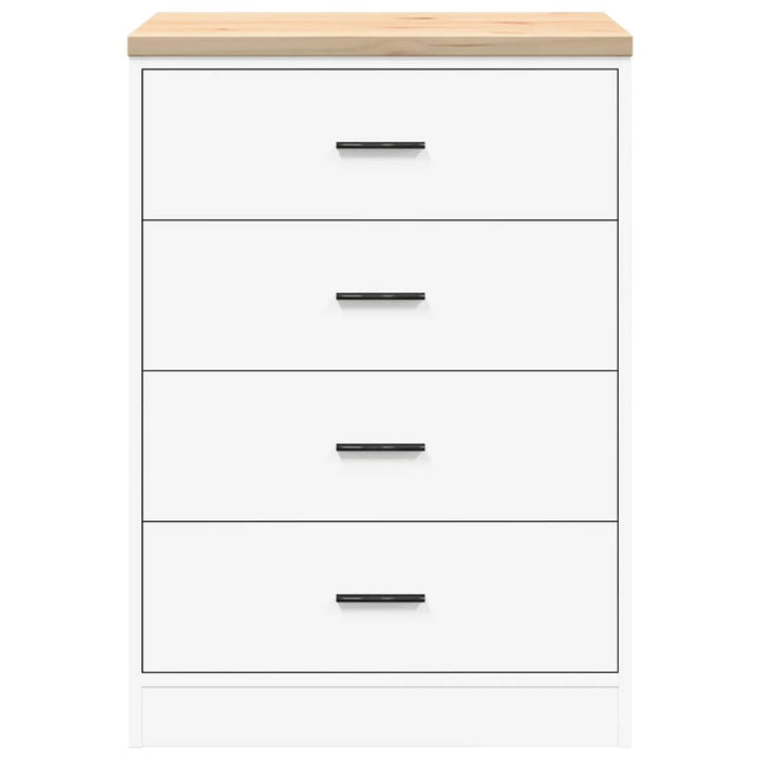 Armadietto da Garage Bianco 60x51x85 cm Legno Massello di Pino 860598