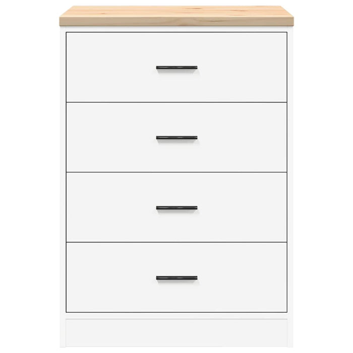 vidaXL Armadietto da Garage Bianco 60x51x85 cm Legno Massello di Pino