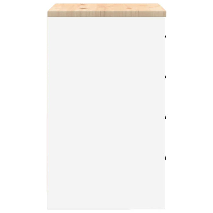 vidaXL Armadietto da Garage Bianco 60x51x85 cm Legno Massello di Pino