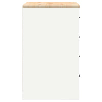 Armadietto da Garage Bianco 60x51x85 cm Legno Massello di Pino 860598