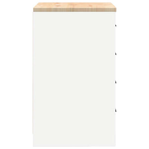 Armadietto da Garage Bianco 60x51x85 cm Legno Massello di Pino 860598
