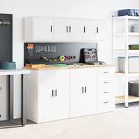 Pensili per Garage 2 pz Bianco in Legno Multistrato 860608