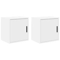 Pensili per Garage 2 pz Bianco in Legno Multistrato