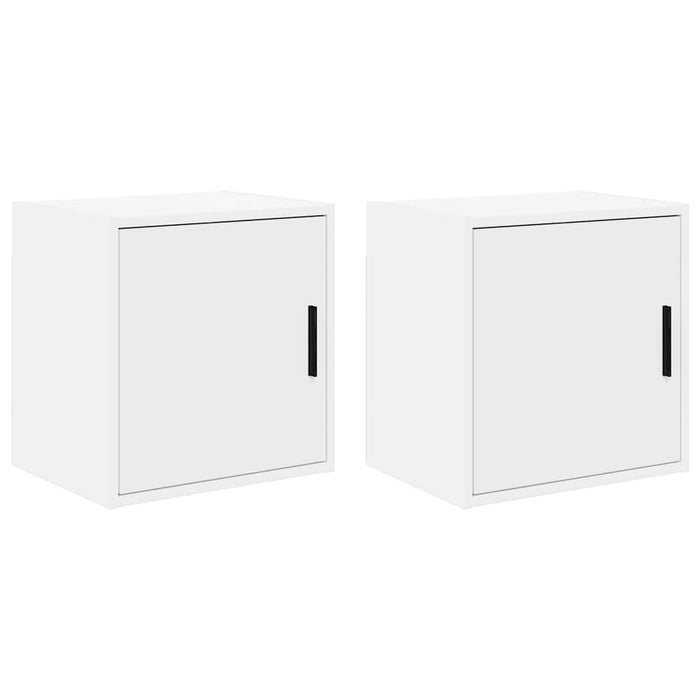 Pensili per Garage 2 pz Bianco in Legno Multistrato