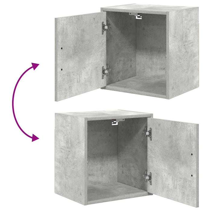 Pensili per Garage 2 pz Grigio Cemento in Legno Multistrato 860632