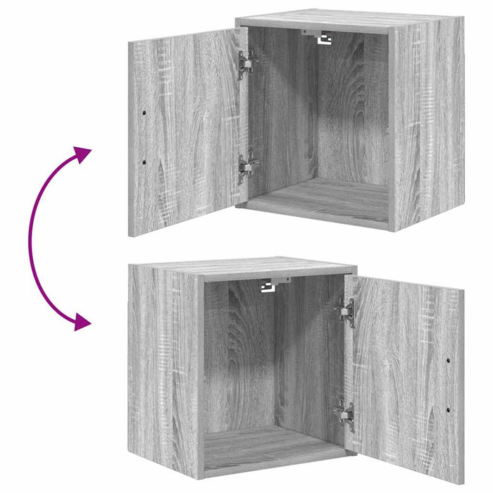 Pensili per Garage 2 pz Grigio Sonoma in Legno Multistrato 860636