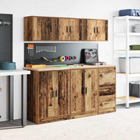 Pensili per Garage 2 pz Legno Antico in Legno Multistrato 860658