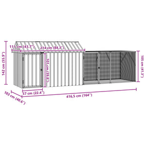 Gabbia per uccelli Antracite 416.5 x 103 x 142 cm 3325148