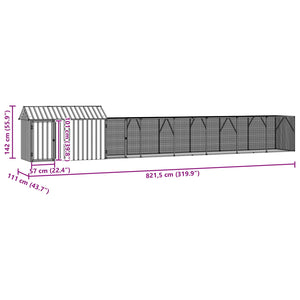 Gabbia per uccelli Antracite 821.5 x 111 x 142 cm 3325150