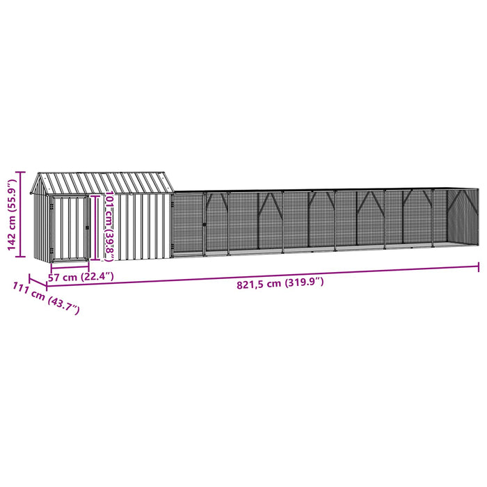 Gabbia per uccelli Antracite 821.5 x 111 x 142 cm 3325150