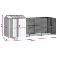 Gabbia per uccelli Antracite 621 x 208 x 247 cm Acciaio zincato 3325157