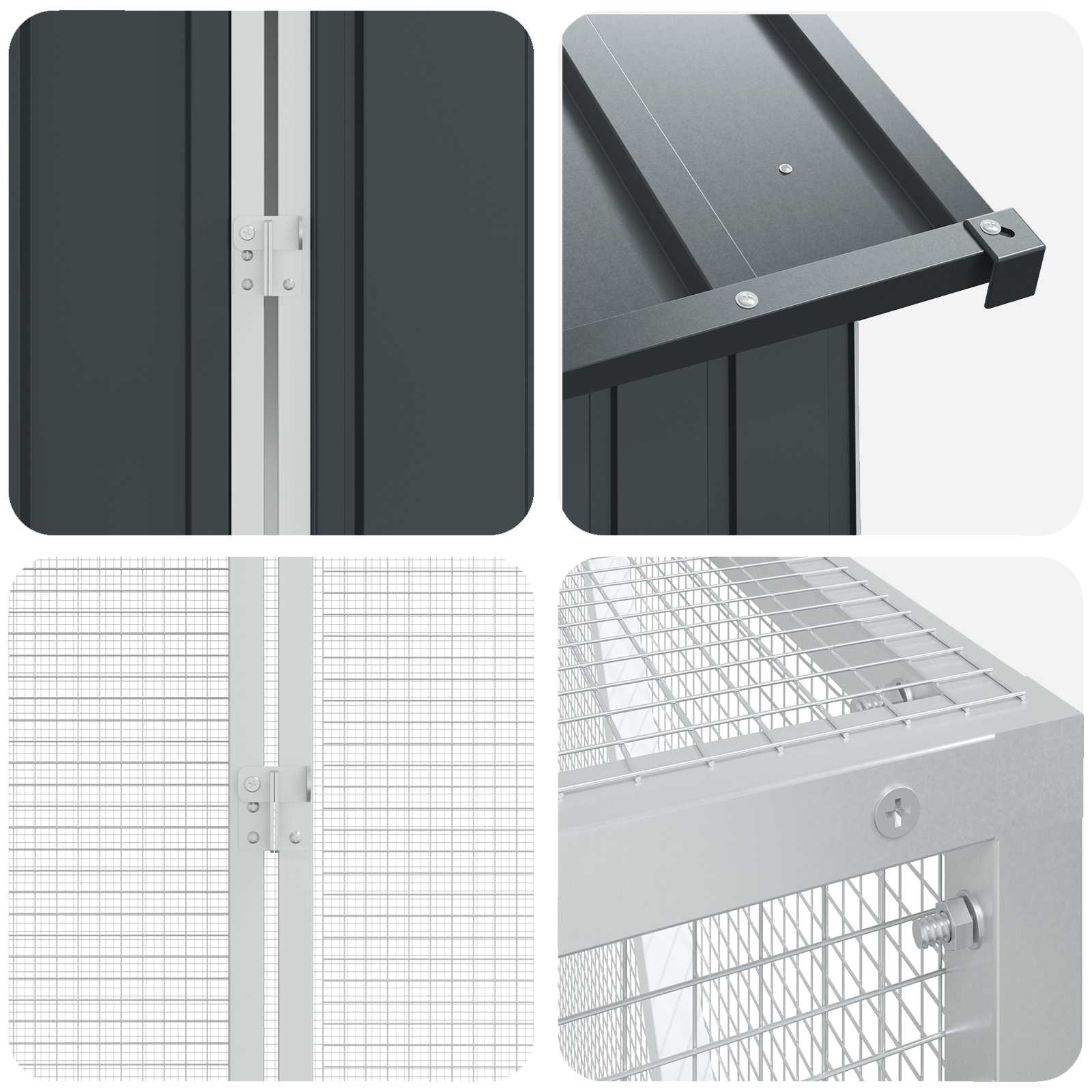 Gabbia per uccelli Antracite 824 x 208 x 247 cm Acciaio zincato 3325158