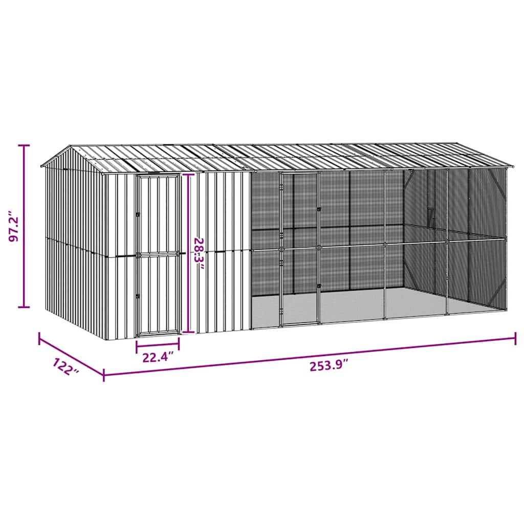 Gabbia per uccelli Antracite 645 x 310 x 247 cm Acciaio zincato 3325163