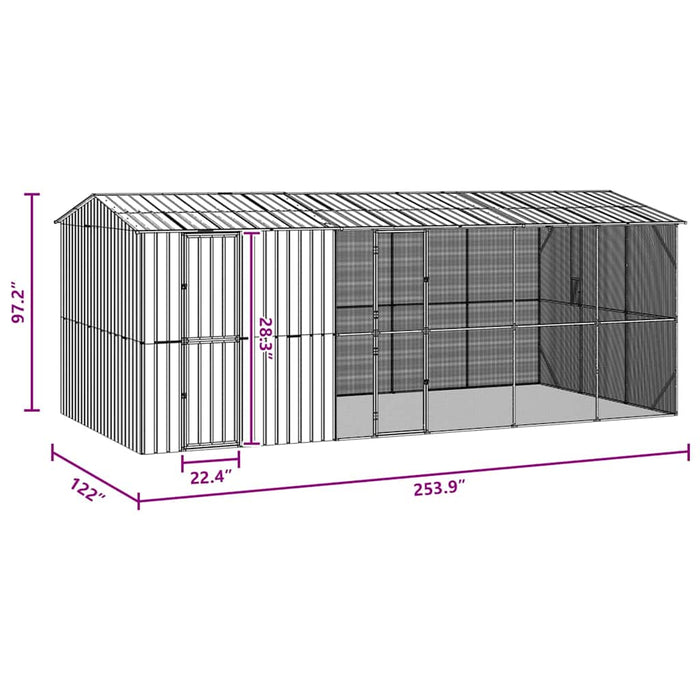Gabbia per uccelli Antracite 645 x 310 x 247 cm Acciaio zincato 3325163
