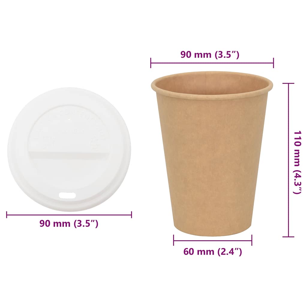 Tazze da Caffè in Carta con Coperchi 1000 pz 12oz 300 ml 3325221