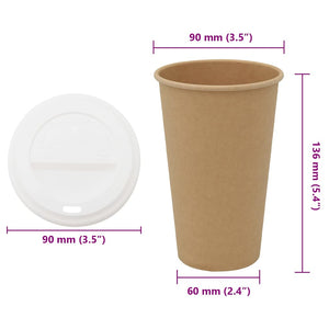 Tazze da Caffè in Carta con Coperchi 1000 pz 16oz 400 ml 3325222